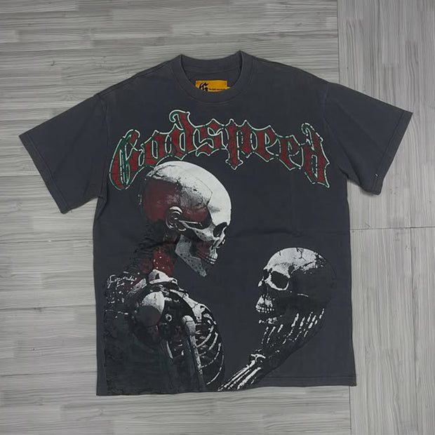 Personalized skull short-sleeved T-shirt