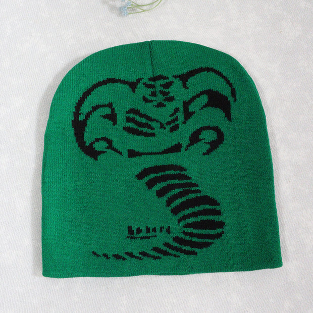 Knitted Pullover Cobra Y2K Jacquard Hat for Men and Women