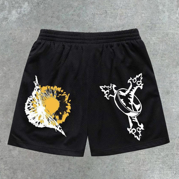 Statement fashion print track shorts