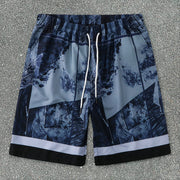 Beach Street Short Sleeve Print Vintage Shorts Shirt Set