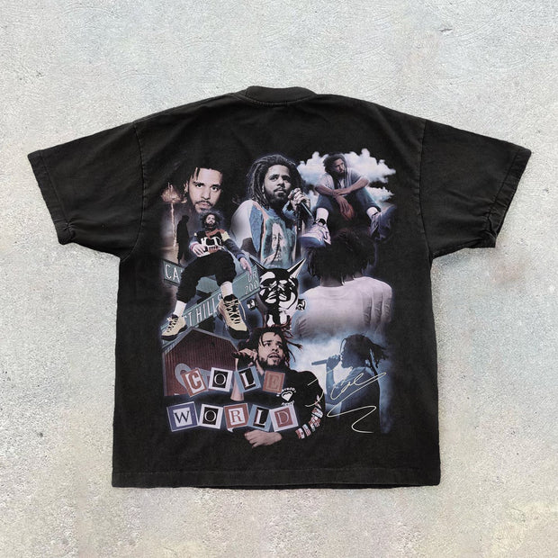 Tide brand retro street print T-shirt