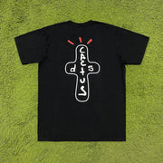 Trendy print street style T-shirt short sleeves