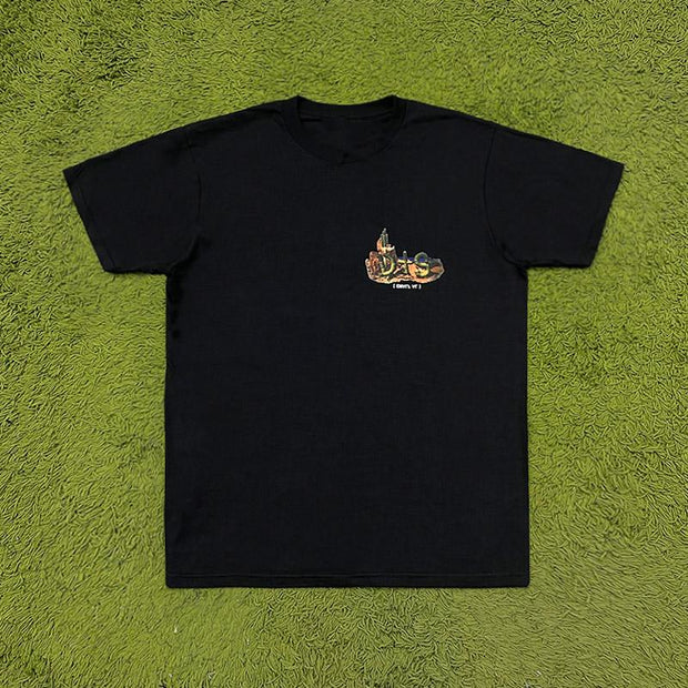 Trendy print street style T-shirt short sleeves