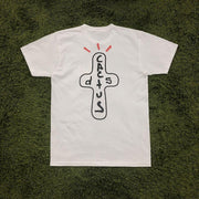 Trendy print street style T-shirt short sleeves