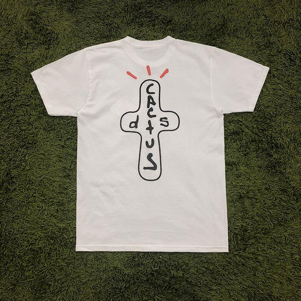 Trendy print street style T-shirt short sleeves