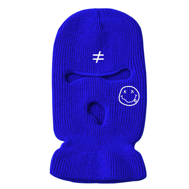 Warm knitted hat ski mask three-hole hat