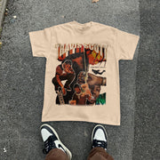 Pop singer print short-sleeved T-shirt