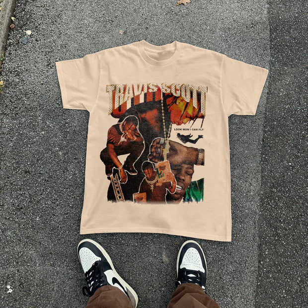 Pop singer print short-sleeved T-shirt