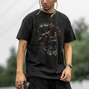 Street style skull print T-shirt