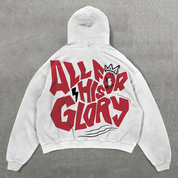 All For His Glory Print Long Sleeve Hoodies