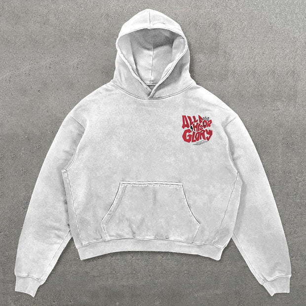 All For His Glory Print Long Sleeve Hoodies