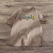 Vintage butterfly print street T-shirt