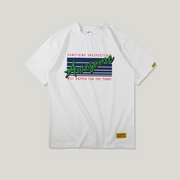 English alphabet print couple loose short sleeve T-shirt