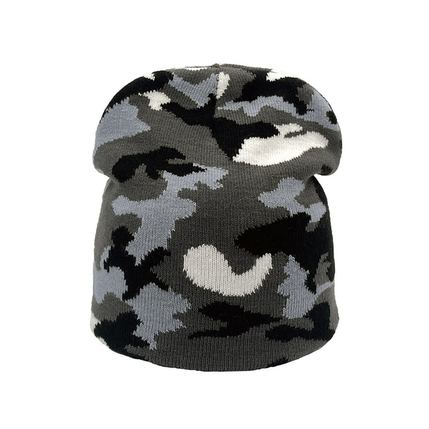 Pullover camouflage jacquard knitted hat warm hat
