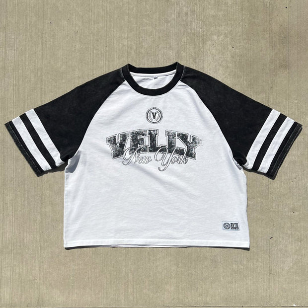Casual Street Stitching Vintage T-shirt
