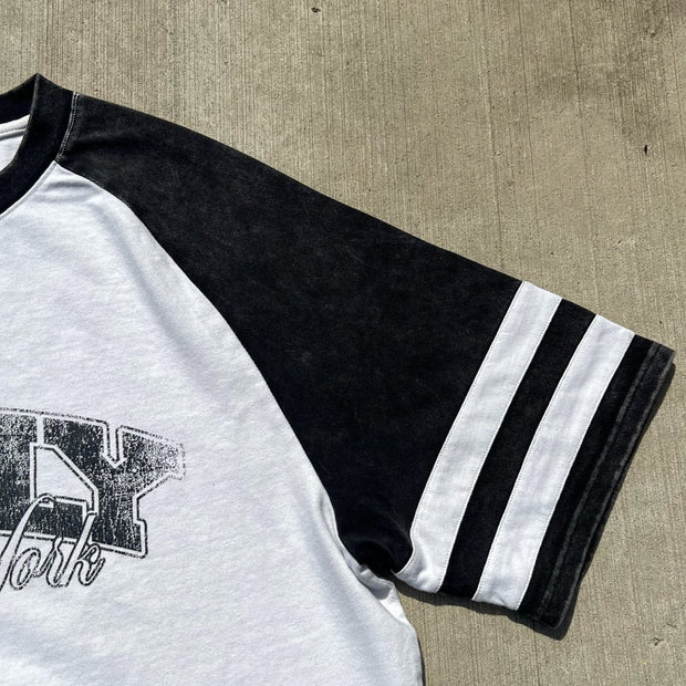 Casual Street Stitching Vintage T-shirt