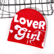 LOVER letter knitted hat