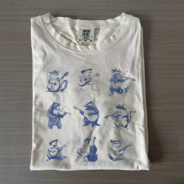Animal Musician Vintage Style T-shirt