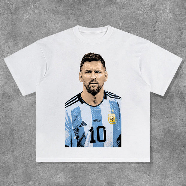 Footballer No.10 Print Short Sleeve T-Shirt