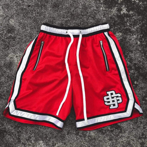 Casual Zip Pocket Print Shorts