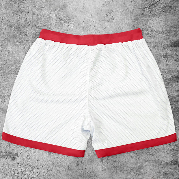 Art Print Casual Vintage Mesh Shorts