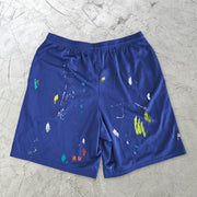 Tide Brand Paint Spray Graffiti Mesh Shorts