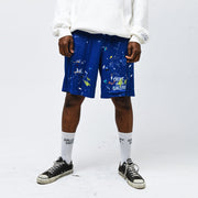Tide Brand Paint Spray Graffiti Mesh Shorts