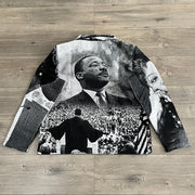 Character Speech Print Long Sleeve Zipped Jacket