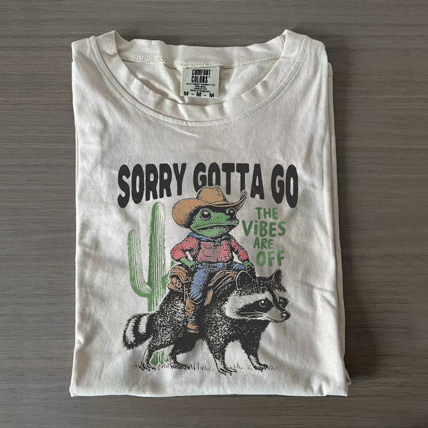 Funny Retro Vintage Frog Cowboy and Raccoon T-shirt