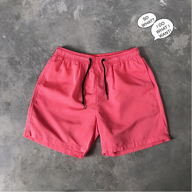 Casual solid color all-match casual loose five-point beach pants