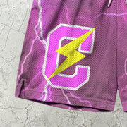 Lightning Alphabet Graphic Print Elastic Shorts