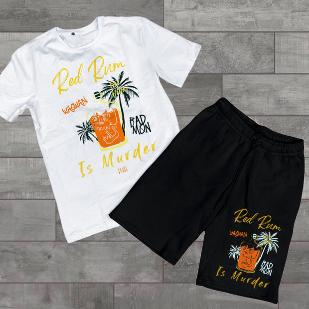 Skull Short Sleeve Two Piece Set