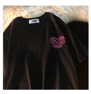 Jew4room letter love simple personality sports short-sleeved T-shirt