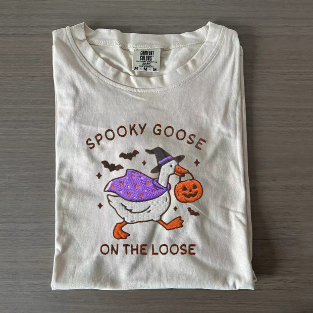 Embroidered Spooky Goose T-shirt