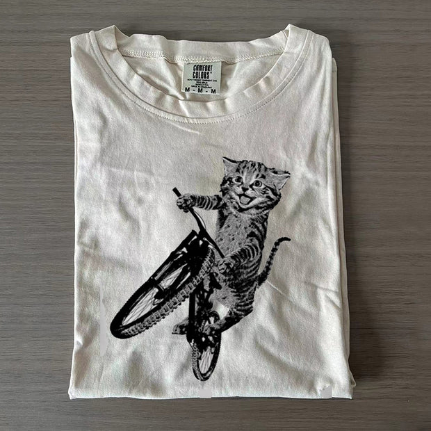 Cat Riding a Bicycle T-shirt