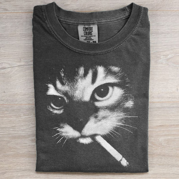 Funny Smoking Cat Meme T-shirt