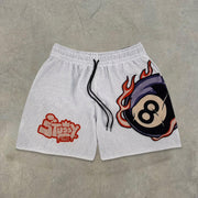 Fashionable preppy print mesh shorts