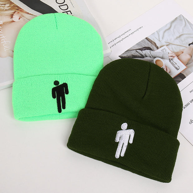 Fashion billie embroidery villain knit hat for men and women