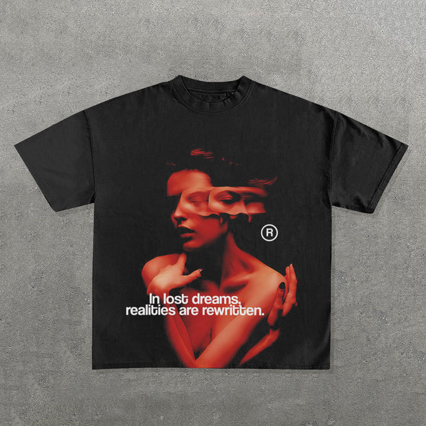 In Lost Dreams Realities Are Rewritten Print Short Sleeve T-Shirt