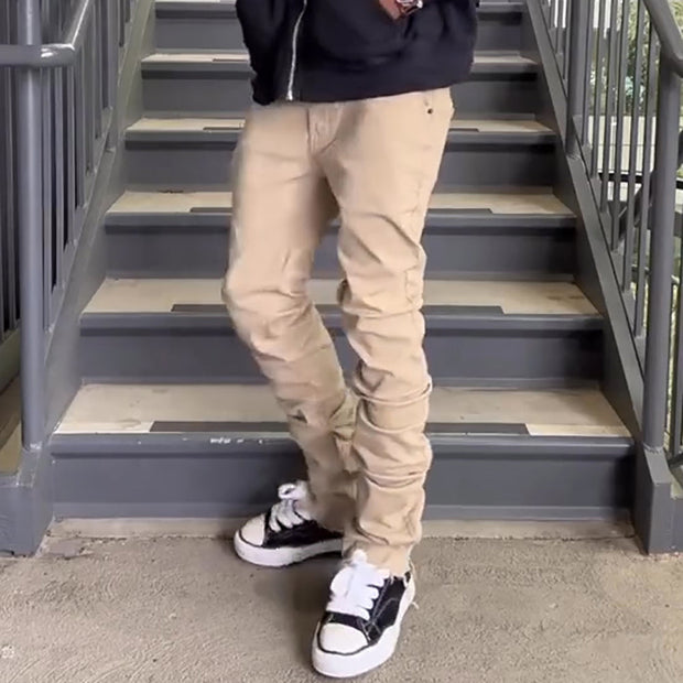 Casual Versatile Solid Color Multi-color Jeans