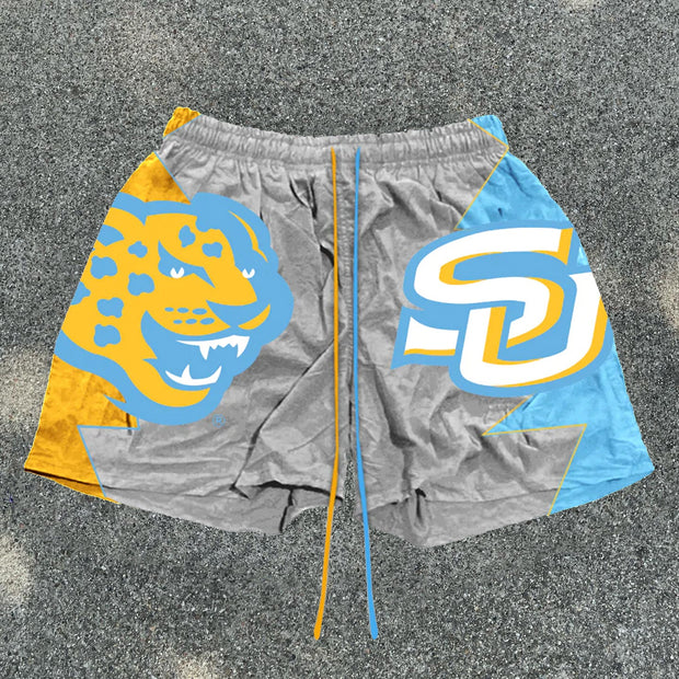 Leopard print casual street sports shorts