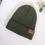 Casual and versatile NYC letter wool knitted hat Japanese style