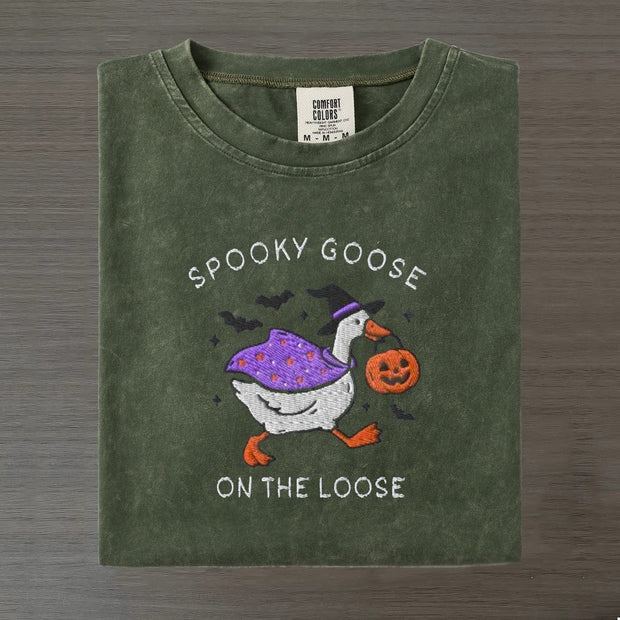Embroidered Spooky Goose T-shirt