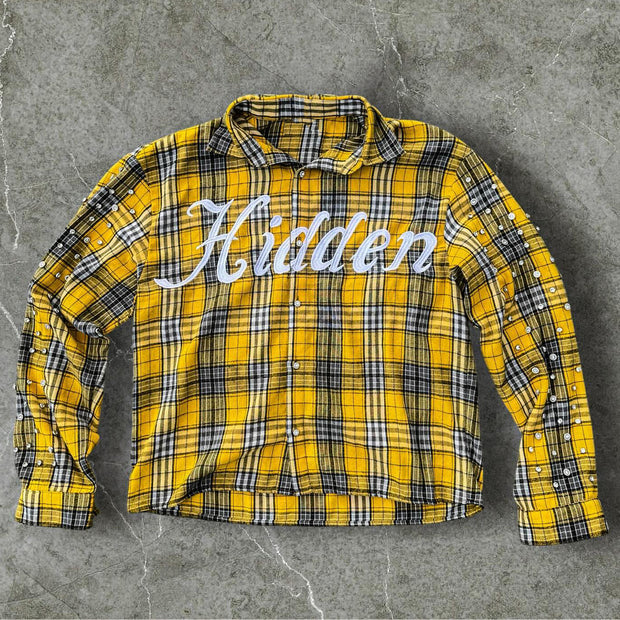 Casual Street Retro Color Plaid Flannel Shirt