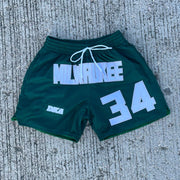 Casual and personalized solid color sports fitness shorts