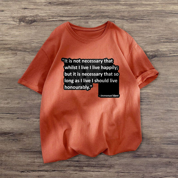 Letter personality printed casual short-sleeved T-shirt