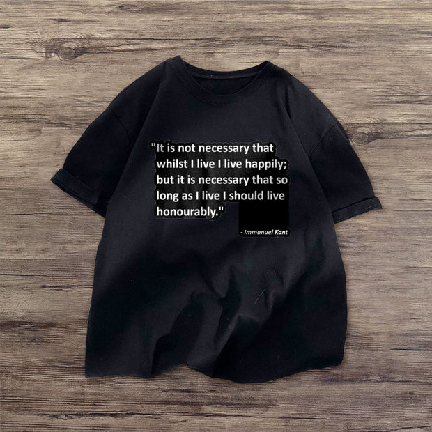 Letter personality printed casual short-sleeved T-shirt