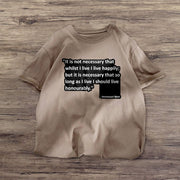 Letter personality printed casual short-sleeved T-shirt