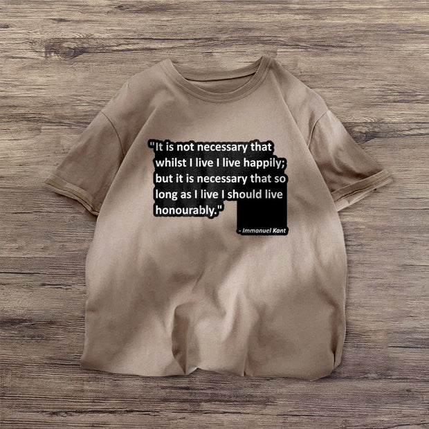 Letter personality printed casual short-sleeved T-shirt