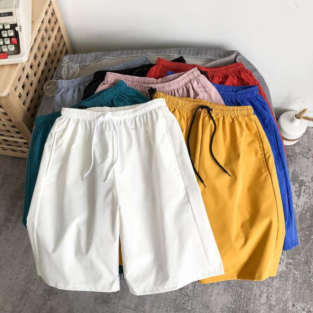 Trend solid color sports shorts